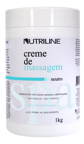 Creme De Massagem Neutro Nutriline 1kg 4un + Brinde