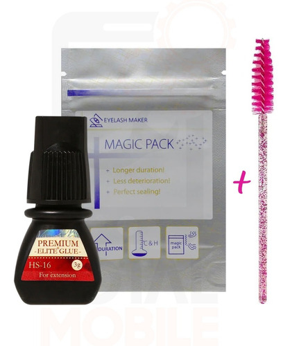 Imagem 6 de 10 de Cola Elite Hs16 3ml Extensão De Cílios Premium Black Glue +