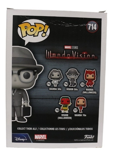 Funko Pop Vision 50s Wanda 714 Marvel Blanco Caja Lastimada