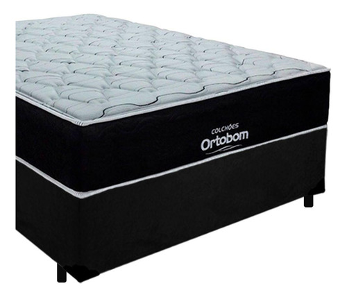 Cama Box Casal Suede+colchão Molas Ensacadas Antares Ortobom