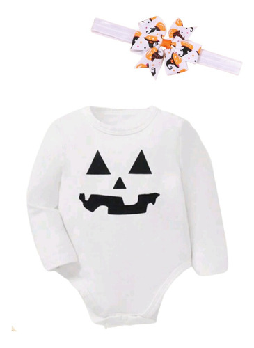 Disfraz Body + Cintillo Calabaza De Halloween Niña 6 A 9 Meses