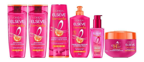 Kit Elseve Liso Dos Sonhos 2 Sh 400+cond+cr Trat+cr Pent+ser