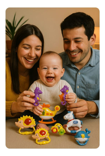 Set Sonajeros Bebé Didácticos 6 Piezas Estimulación +3m Varios