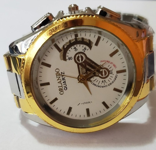 Relógio Masculino Luxo Dourado Luxo Mecanismo Japonês