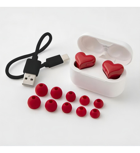 Auriculares Bluetooth TWS Heartbuds In-Ear Corazón Rojo