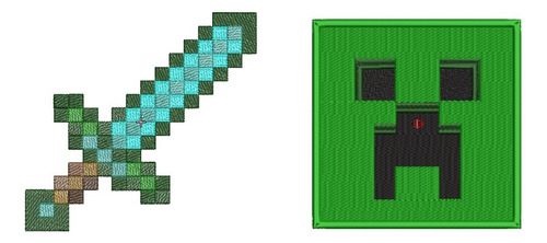 Pack Diseño Matrices P/ Maquinas  Bordadoras  Minecraft 10cm