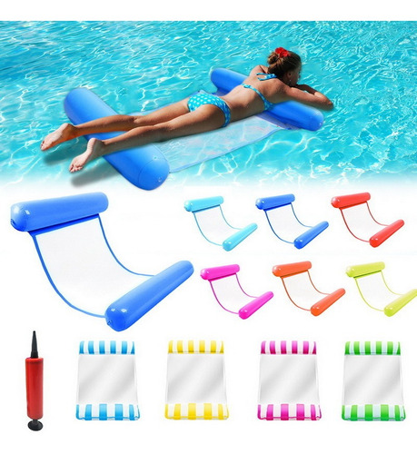 Rede De Piscina Boia Inflável - Relaxe Flutuando Na Piscina Cor Amarelo