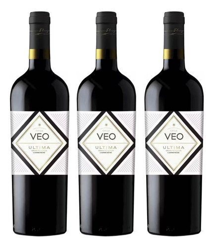 Vinho Chileno Veo Ultima Gran Reserva Carmenere Kit 3un