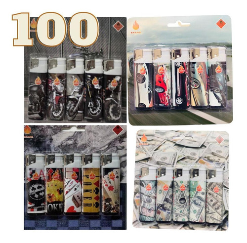 Combo 100 Isqueiros Charuto Cigarro Tabaco Fogo Churrasco