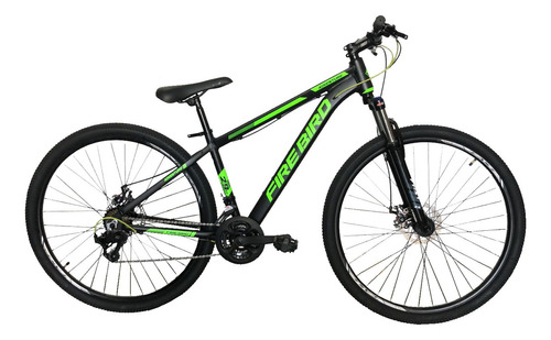 Bicicleta Mountain Firebird Aluminio Rodado 29 Shimano Disco Suspension Regulacion Y Bloqueo Cableado Interno Color Adventure Negro/verde Tamaño Del Cuadro M