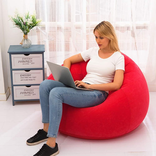 Puff sofa inflable Genérica A-N02 rojo