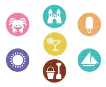 Comprar Kit Imágenes Digitales Iconos Verano Summer Icon Set