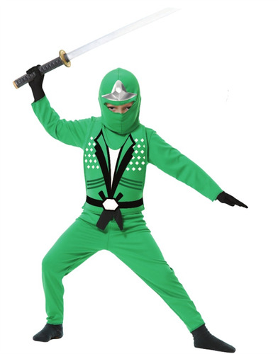 Disfraz Para Niño Ninja Vengador Verde Talla L Halloween