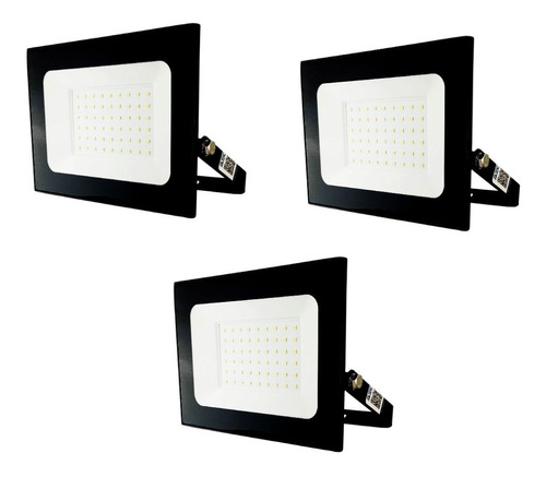 Pack 3 Foco Reflector Led 50w Proyector Exterior Sec 220v