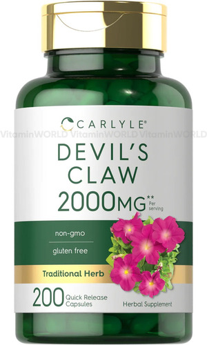 Carlyle Garra Del Diablo 2000 Mg 200 Capsulas Devils Claw Sabor Sin sabor