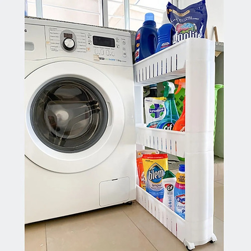 Carro Organizador Slim X 3 Canastos Con Ruedas Colombraro Color Blanco