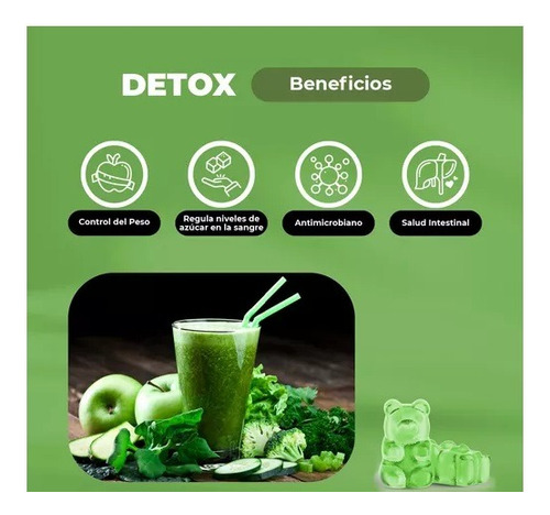 Simi Gummies Detox Sabor Manzana Sin Azúcar 60 Unidades
