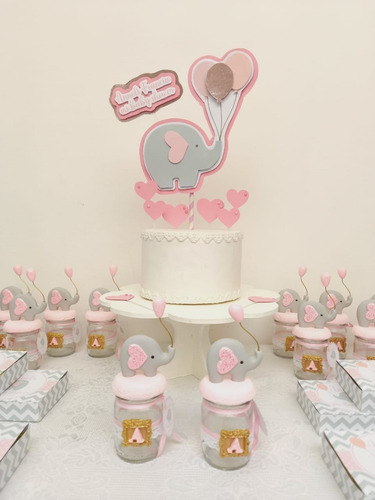 Cake Topper Adorno De Torta 3d Elefante Baby Shower