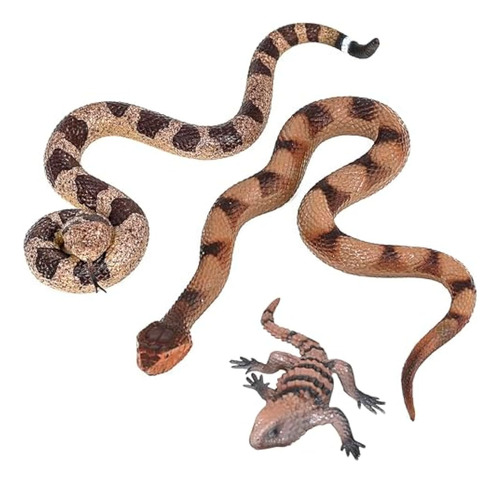 Realistic Fake Rubber Snakes And Lizard Set,