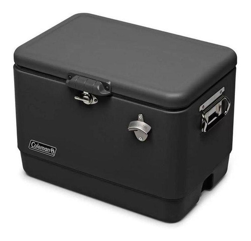 Caja térmica Coleman Inox, 54 cuartos de galón, 51 litros, totalmente negra, EE. UU.