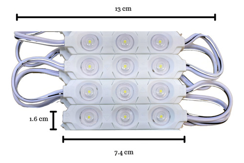 50pz Módulos 3 Led P/ Exterior Con Lupa 110v Calido Directo