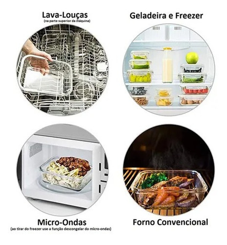 Imagem 7 de 8 de Pote Vidro Retangular 370ml Tampa Hermética Casa Linda