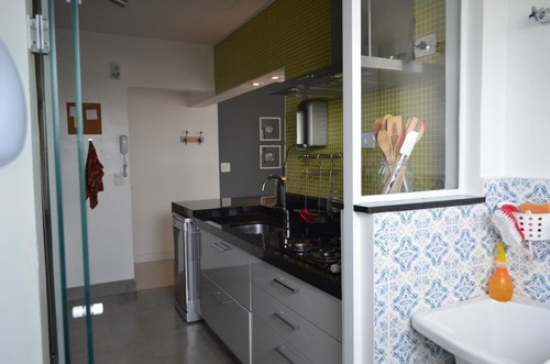 Imagem 9 de 15 de Lindo E Charmoso Apartamento No Brooklin Paulista, 65m2, 2 Dormitorios, Escritorio, Armarios Planejados Nos Quartos E Cozinha Americana, 1 Vaga De Gar - Ap15230