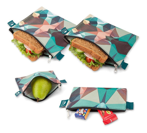Nordic By Nature 4 Pack Reusable Sandwich Bags Dishwasher Sa