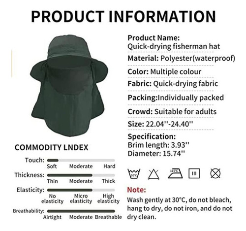 Sombrero Para El Sol Protector Gorro Pescador Anti-uv Upf50+