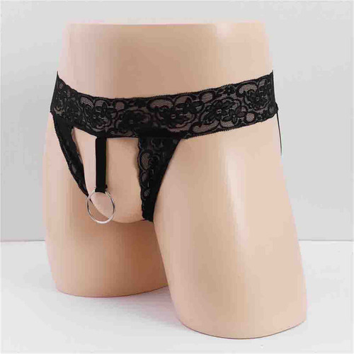 Tanga En Forma De G Con Entrepierna Abierta, Hueco, Encaje T