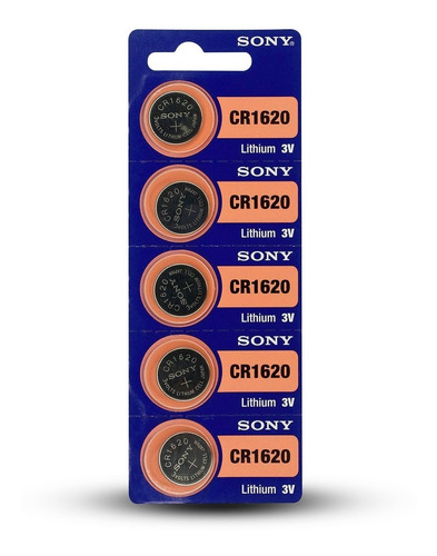 Bateria Sony Cr1620 3v Cartela C/ 5 Unidades -frete Barato