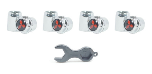 Imagem 3 de 10 de Kit Capa Valvula Pino Cromada Mitsubishi Preto Vermelho
