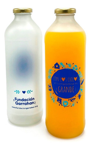 Imagen 1 de 4 de Botella Reutilizable De Vidrio 910ml - Fundación Garrahan