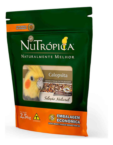 Nutrópica Seleção Natural Calopsita 2,5kg Mix Sementes