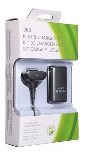 Kit Carga Y Juega Para Control Xbox 360 Cable Y Pila Mayoreo