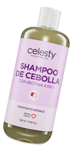  Shampoo De Cebolla Con Biotina 4 En 1 Sin Sal Celesty® 500ml