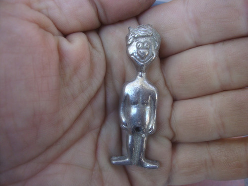 Antigua Miniatura En Metal Joven Desnudo 2,2 X 1,4 X 6 Alto