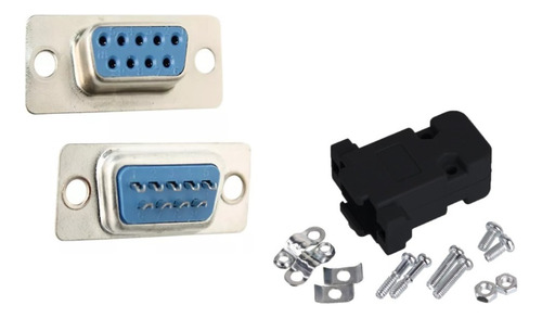 Kit 05 Conector Db9 Fêmea 9 Pinos E 05 Capas Rs232 Serial