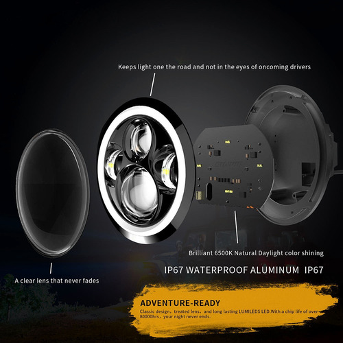 7 Farol Led 150w Redonda Led Farol H4 H13 Farol