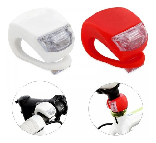 Kit Luz Led Bicicleta Delantera Tracera Rojo Blanco X2 Blist