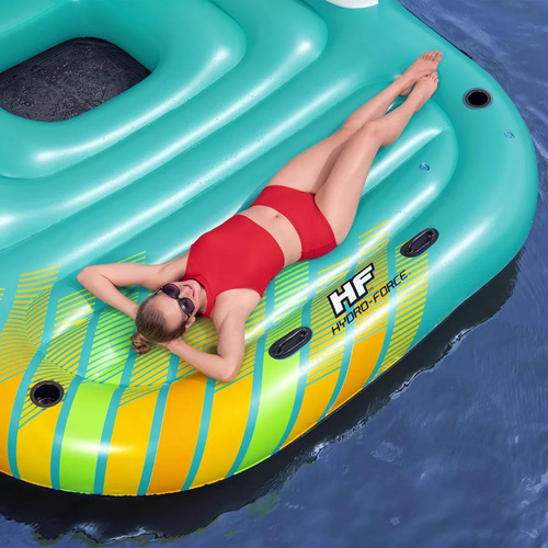 Isla Sunny Balsa Inflable Bestway Mod 43407 Sombrilla Color Turquesa-amarillo