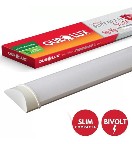 Kit 20 Luminárias Superled Slim 120cm 36w 6500k Luz Branca