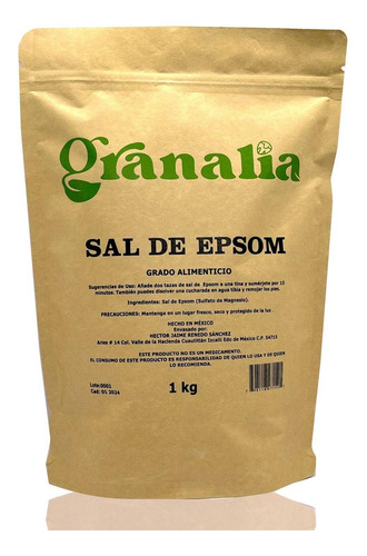 Sal De Epsom (sulfato De Magnesio) 1 Kg Granalia