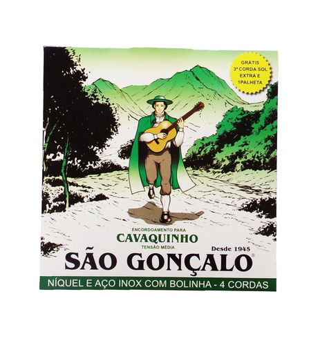 Encordoamento Cavaco Cavaquinho Média São Gonçalo Aço R1256