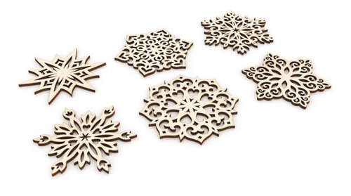 Imagen 2 de 3 de Kit 60 Copos De Nieve Navideñas 10cm Para Regalar Y Pintar