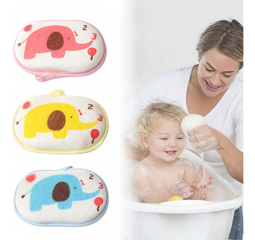 Esponja De Baño Suave Para Bebés, 3 Piezas