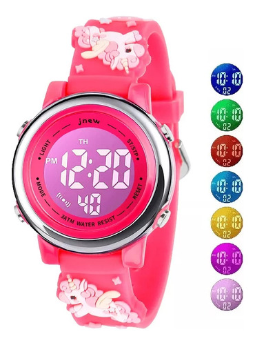 Reloj Digital Led Multifuncional Con Diseño De Unicornio Par