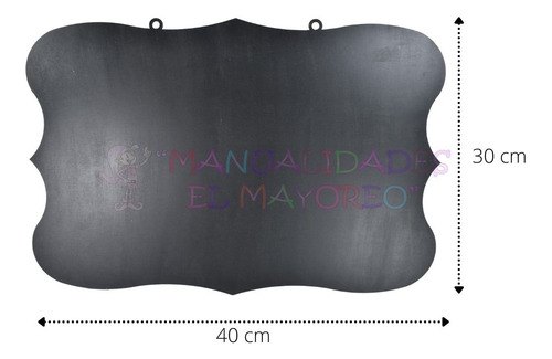 Pizarron Colgante De Madera Mdf De 40x60 Cm