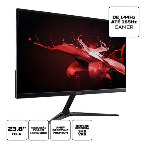 Monitor Gamer Acer com tela de 23.8" 144Hz 127/220V e resolução Full HD - Bom (Recondicionado)