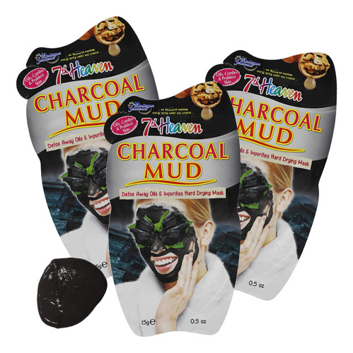 7th Heaven Charcoal Mud Mask, Mascarilla Facial Con Carbon T